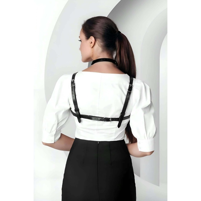 Şık Crop Harness Giysi Üzeri Tamamlayıcı Yaka Aksesuar