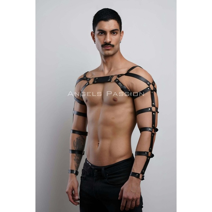 Erkek Deri Kol Ve Göğüs Harness