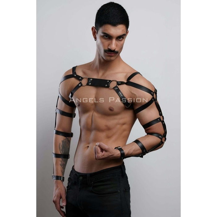 Erkek Deri Kol Ve Göğüs Harness