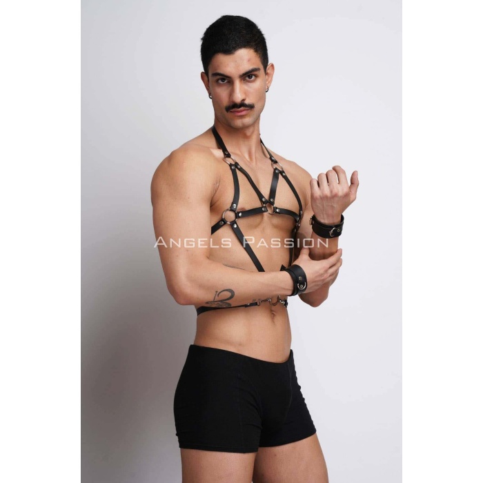 Erkek Deri Göğüs Harness Fantezi Parti Giyim