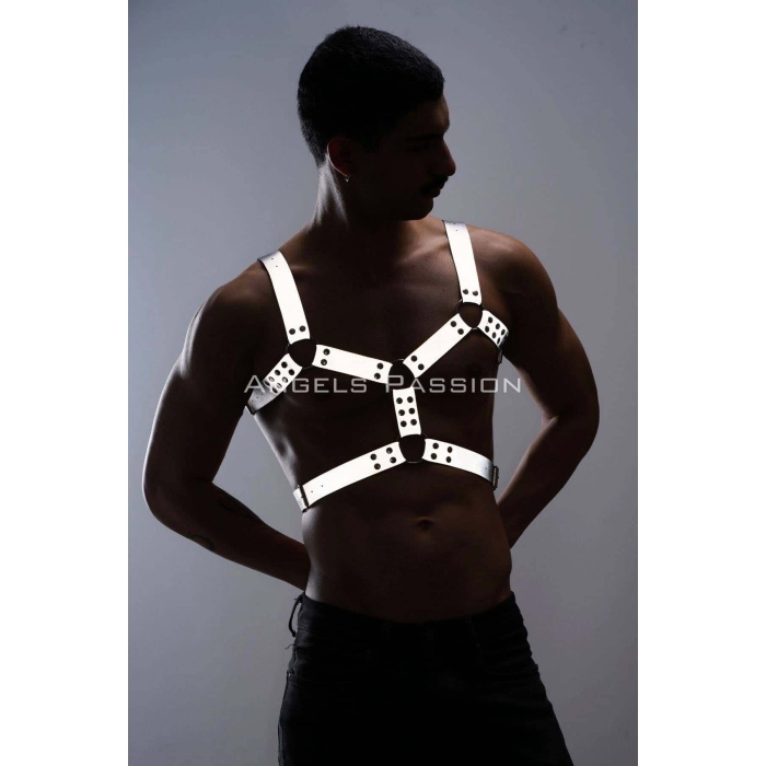 Erkek Göğüs Harness Reflektörlü Karanlıkta Yansıyan Göğüs Harness