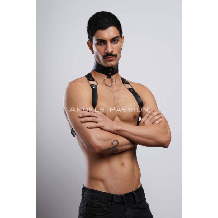 Erkek Choker Ve Göğüs Harness Erkek Parti Giyim