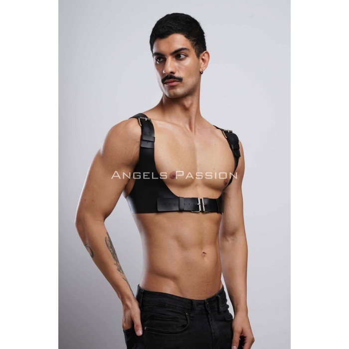 Tarz Erkek Göğüs Deri Kemer Harness