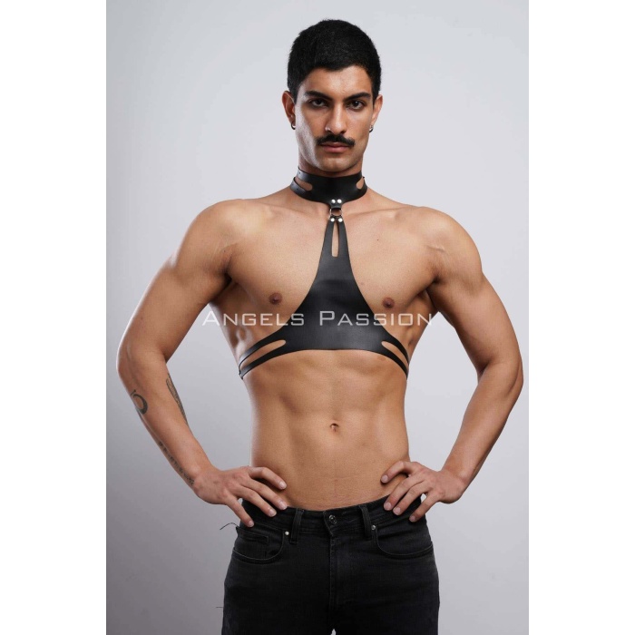 Şık Deri Kemer Erkek Deri Göğüs Harness