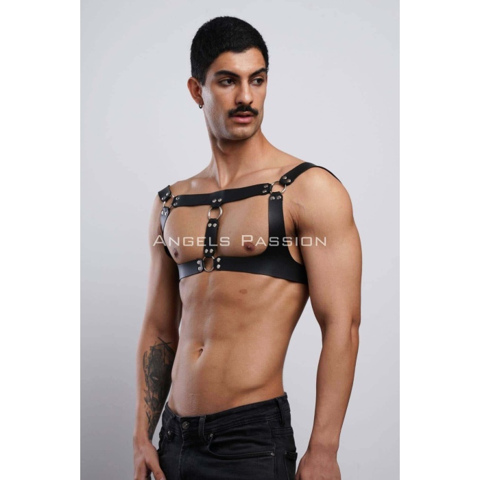 Erkek Parti Aksesuar Clubwear Deri Göğüs Harness