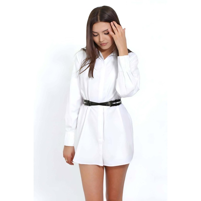 Bele Dolanan Şık Kadın Deri Kemer