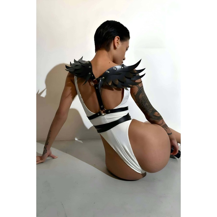 Kanatlı Şık Ve Seksi Göğüs Altı Bel Kemeri Harness