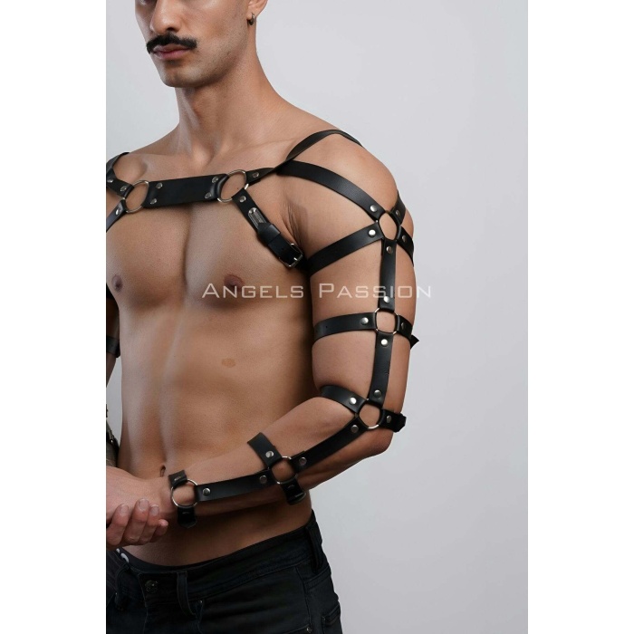 Erkek Deri Kol Ve Göğüs Harness
