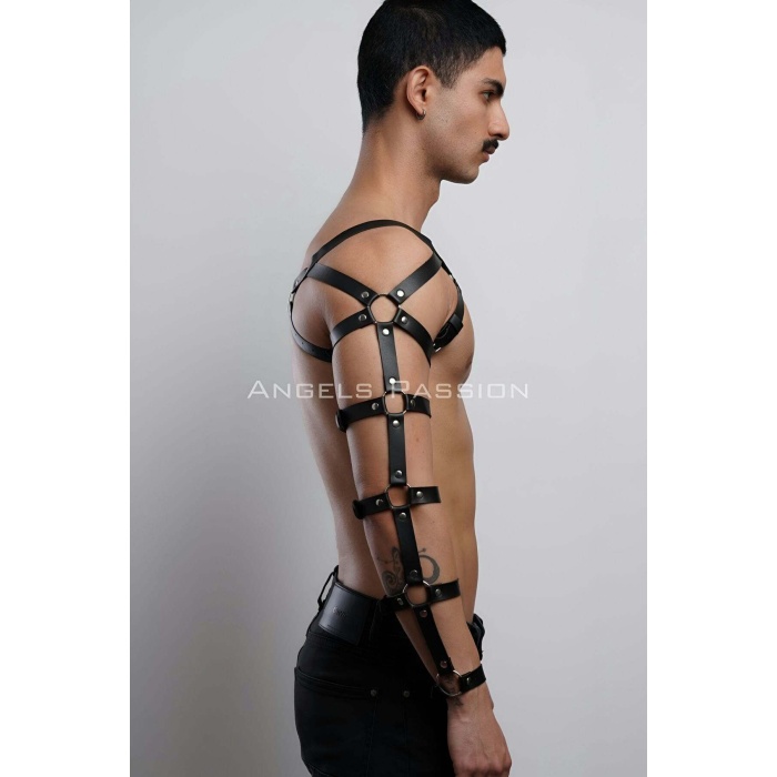 Erkek Deri Kol Ve Göğüs Harness