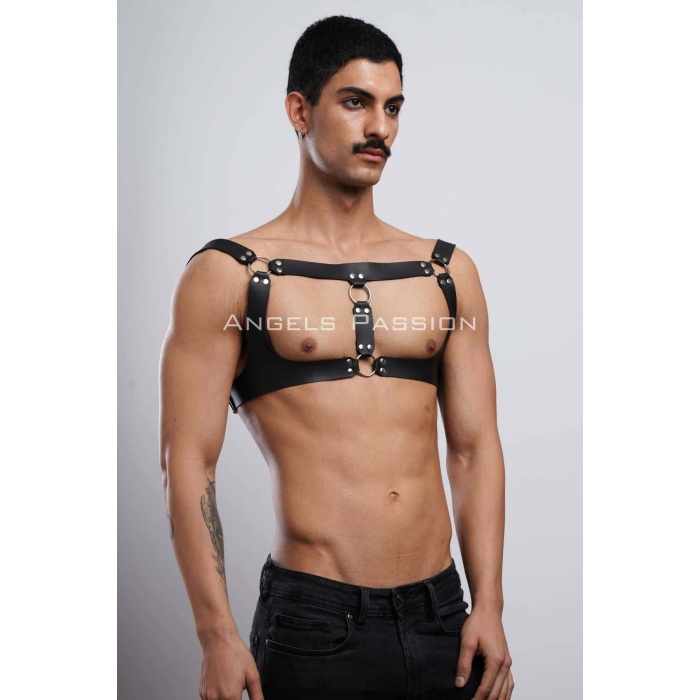 Erkek Parti Aksesuar Clubwear Deri Göğüs Harness Erkek Fantezi Giyim