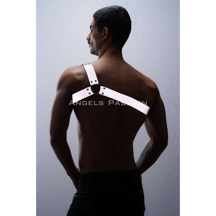 Reflektörlü Tek Omuz Erkek Göğüs Harness Clubwear