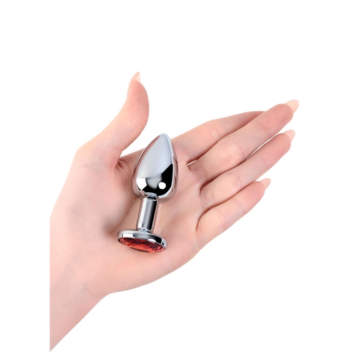 Gümüş Renkli Kalpli Çelik Anal Plug Orta Boy