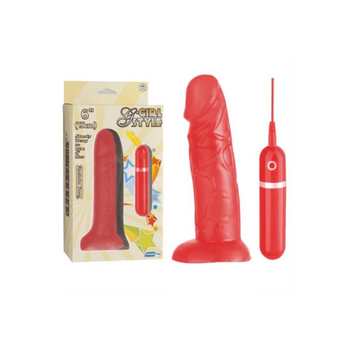 G Girl Style Kırmızı 15 Cm Jel Vibratör