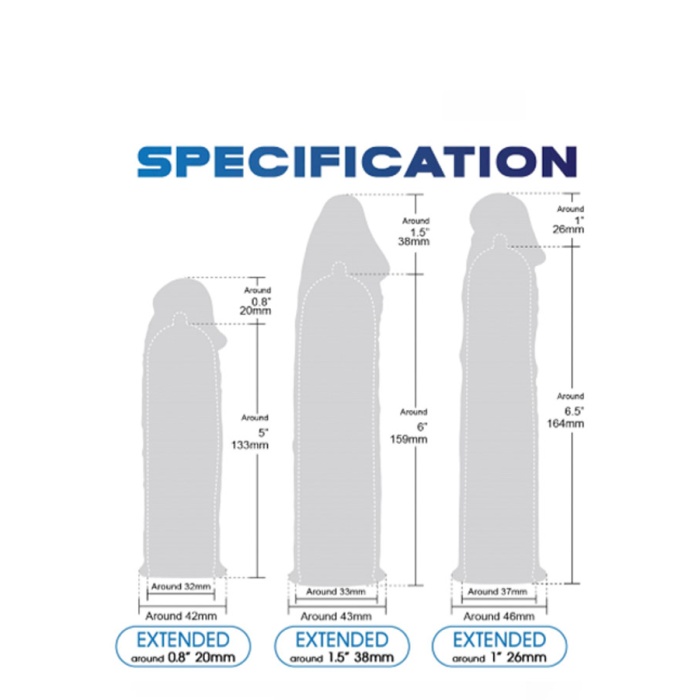 Extender 3Lü Silikon Penis Kılıfı Seti