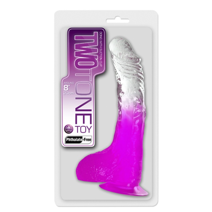 Çift Renkli Şeffaf Dildo