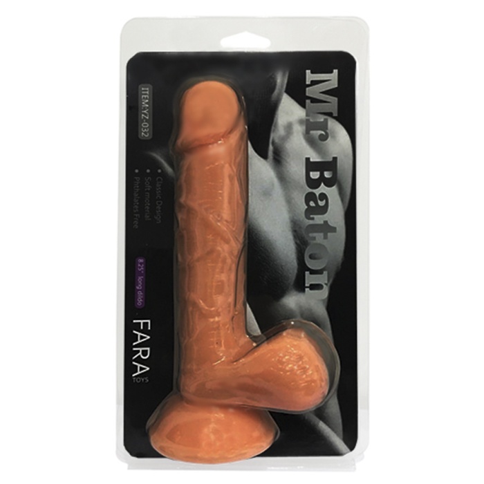Damarlı 22 Cm Testisli Vantuzlu Dildo