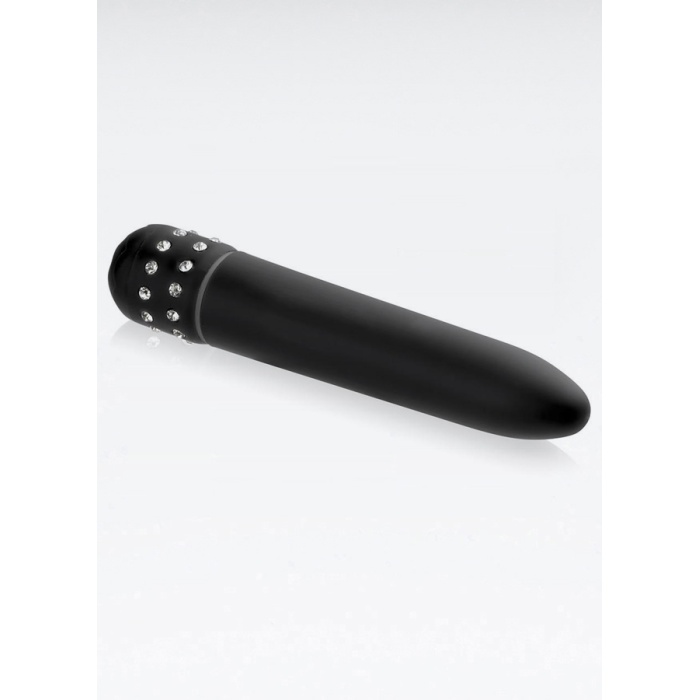 Diamond Kenarları Taşlı Vibratör Siyah