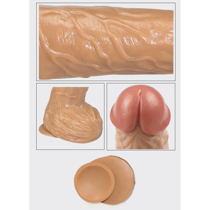 Vantuzlu 22 Cm Titreşimli Realistik Vibratör