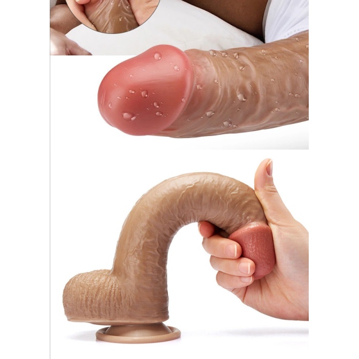 Gerçekçi Yumuşak 21.5 Melez Dildo