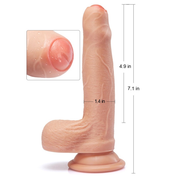 Gerçekçi Yumuşak Sünnetsiz Dildo