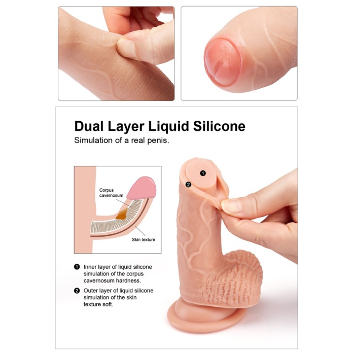 Gerçekçi Yumuşak Sünnetsiz Melez Dildo