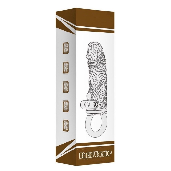 Güçlü Titreşimli 3 Cm Dolgulu Penis Kılıfı Zenci