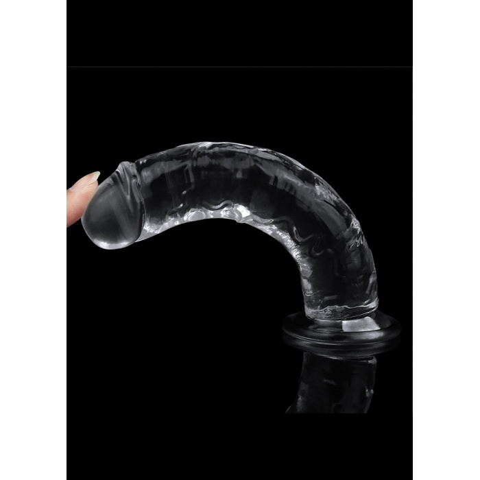 18 Cm Şeffaf Jel Doku Vantuzlu Dildo