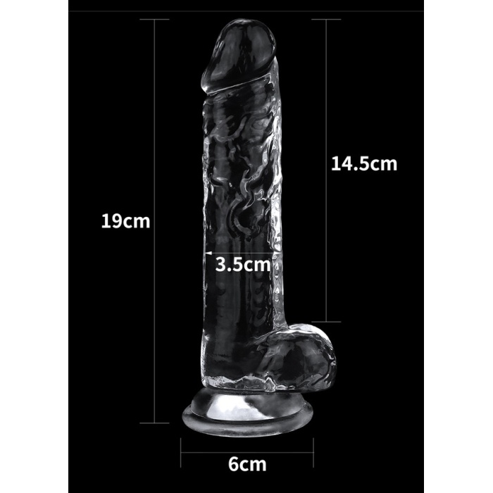 Şeffaf Slikon Jel Doku Vantuzlu Dildo