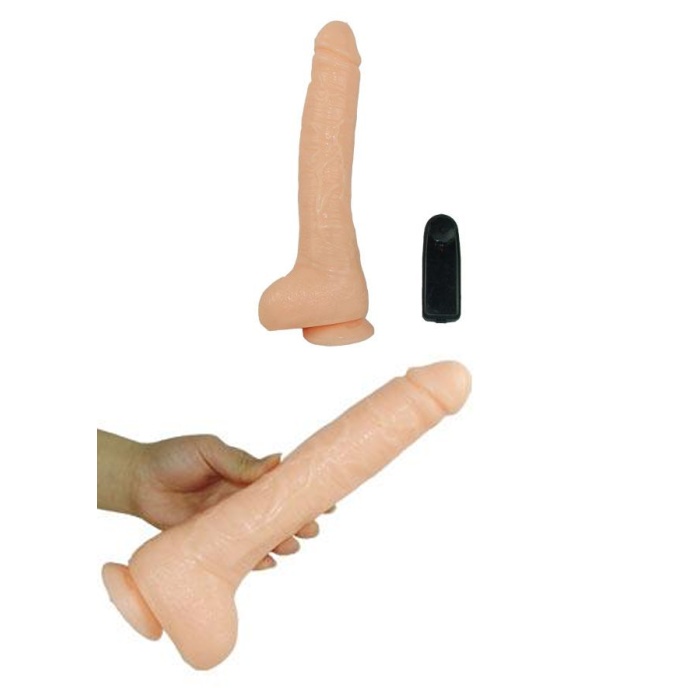 Ten Renginde Vantuzlu Testisli Titreşimli Realistik Penis