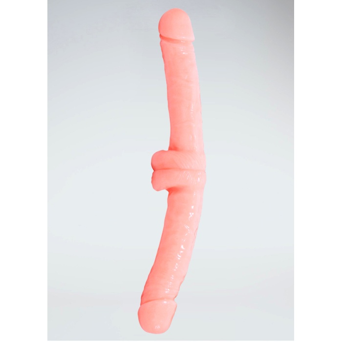 Çift Taraflı Testisli Ten Renginde Anal Ve Vajinal Dildo