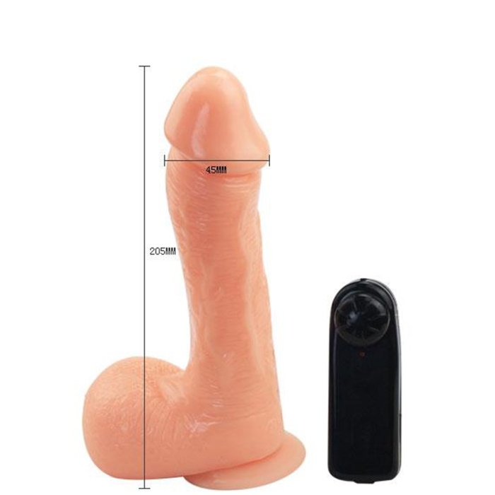 Ten Renginde Testisli Titreşimli Ve Vantuzlu Realistik Penis