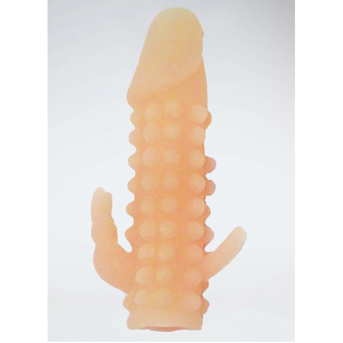 Tırtıklı Silikon Yapıda Klitoris Uyarıcılı Penis Kılıfı