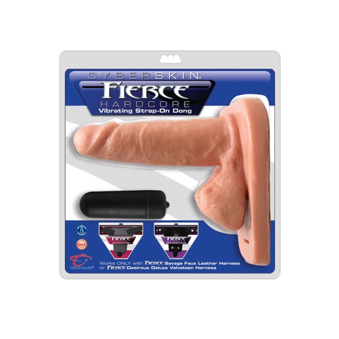 Fierce Hardcore Vibrating Cyberskin Strap On Dong