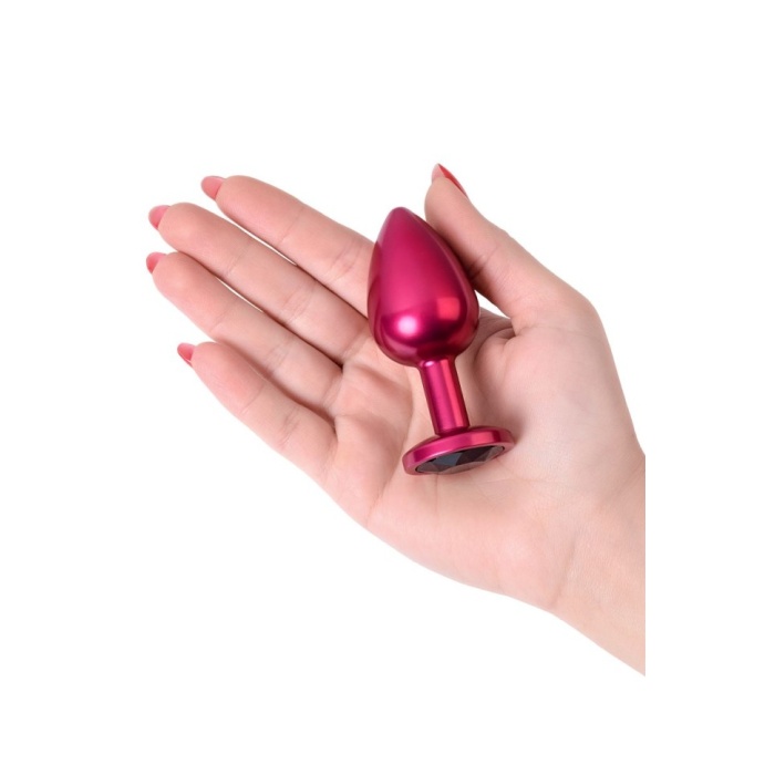 Anal Plug Metal. Kırmızı Kristalli 7.2 Cm. 2.8 Cm