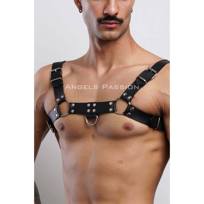 Erkek Bulldog Harness Deri Göğüs Aksesuar