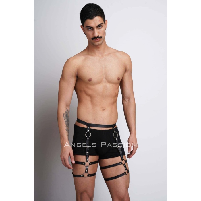 Deri Erkek Bacak Harness Erkek Kot Üzeri Aksesuar
