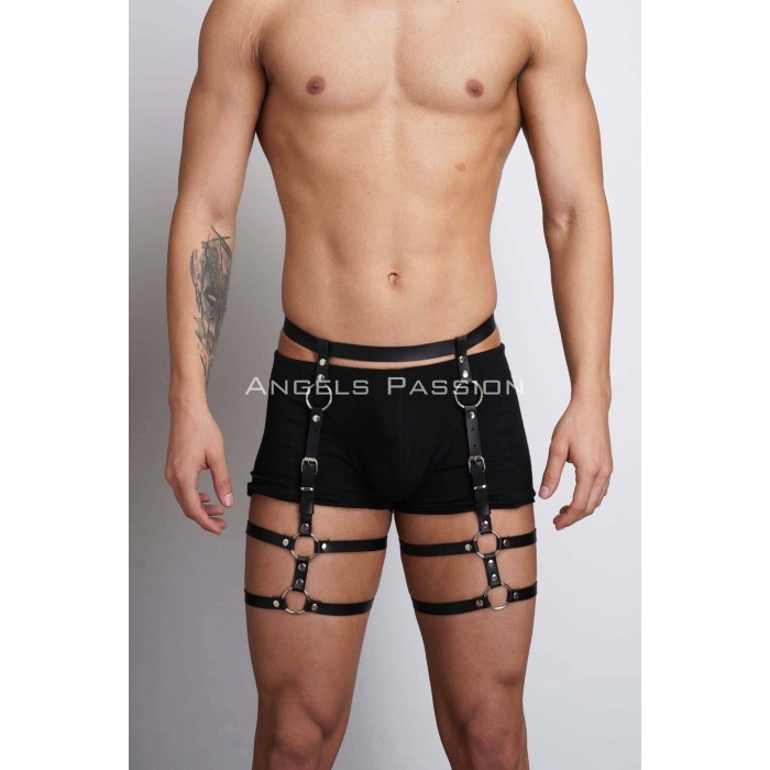 Deri Erkek Bacak Harness Erkek Kot Üzeri Aksesuar