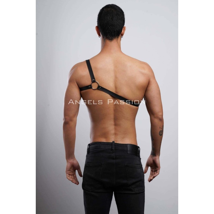 Tek Omuz Erkek Deri Harness Dansçı Deri Giyim