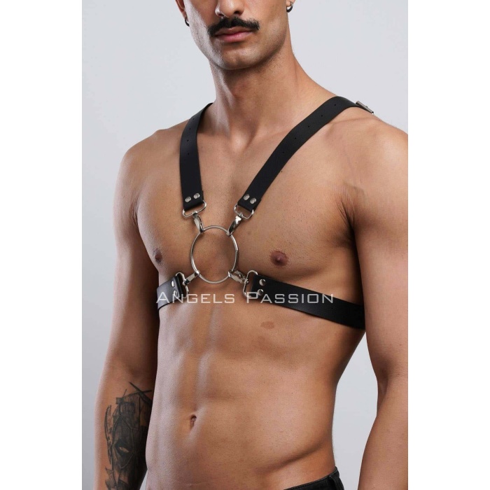 Halka Detaylı X Göğüs Harness Gömlek Kemeri T Shirt Kemer