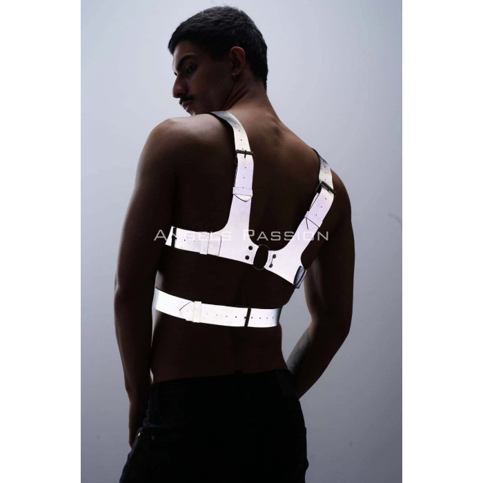 Reflektörlü Sert Göğüs Gay Harness Aksesuar