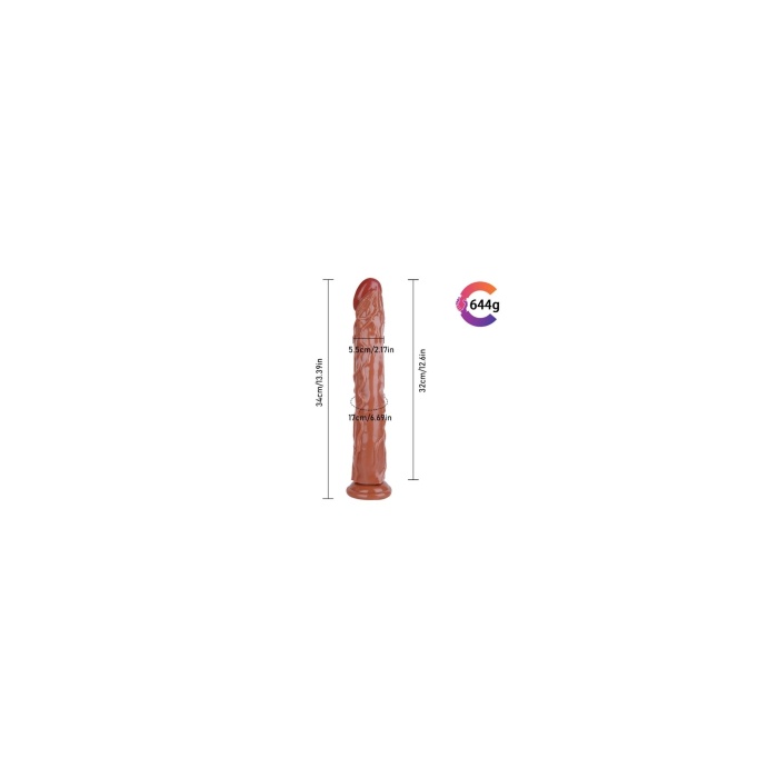 Seks Shop 34 cm Kahverengi Realistik Kılıç Dildo