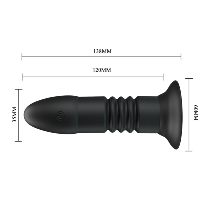 İleri Geri Hareket Edebilen Anal Plug Uzaktan Kumandalı 4 Titreşimli Anal Tıkaç