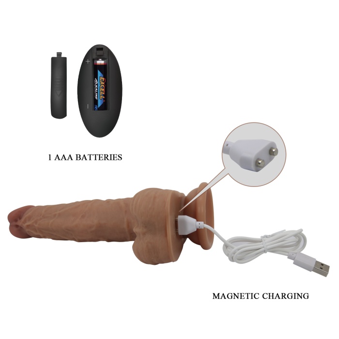 Realistik 3 Titreşimli Silikon Uzaktan Kumandalı Vibratör İleri Geri Hareketli