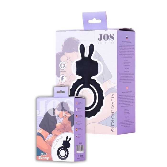 Jos Bad Bunny Titreşimli Siyah Penis Halkası