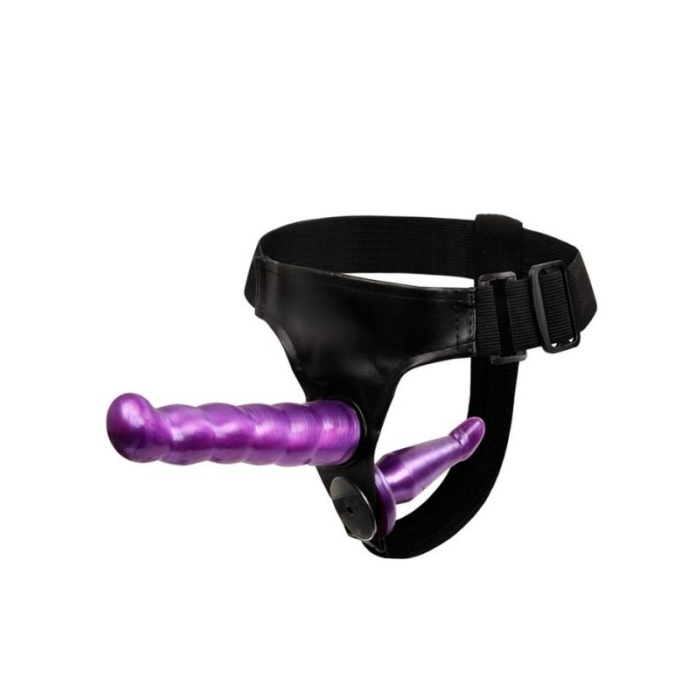 Çift Girişli Straplon Belden Bağlamalı Dildo