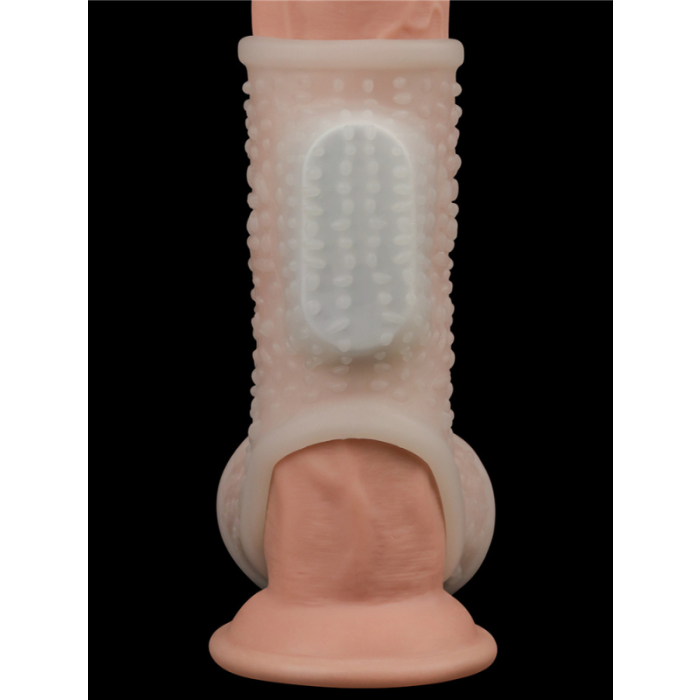 Censan Vibrating Drip Knights Ring with Scrotum Sleeve (Beyaz)