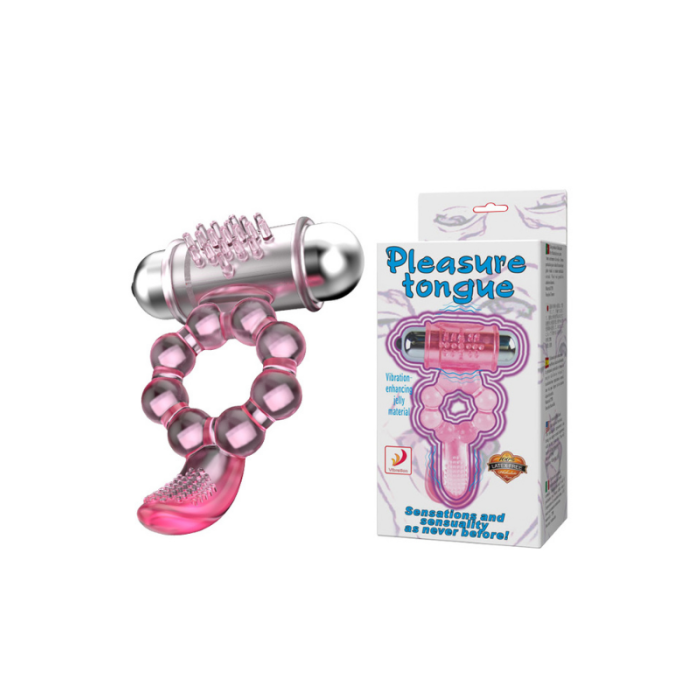 Censan Plasure Tongue Titreşimli Klitoris Uyarıcılı Şeffaf Penis Kılıfı
