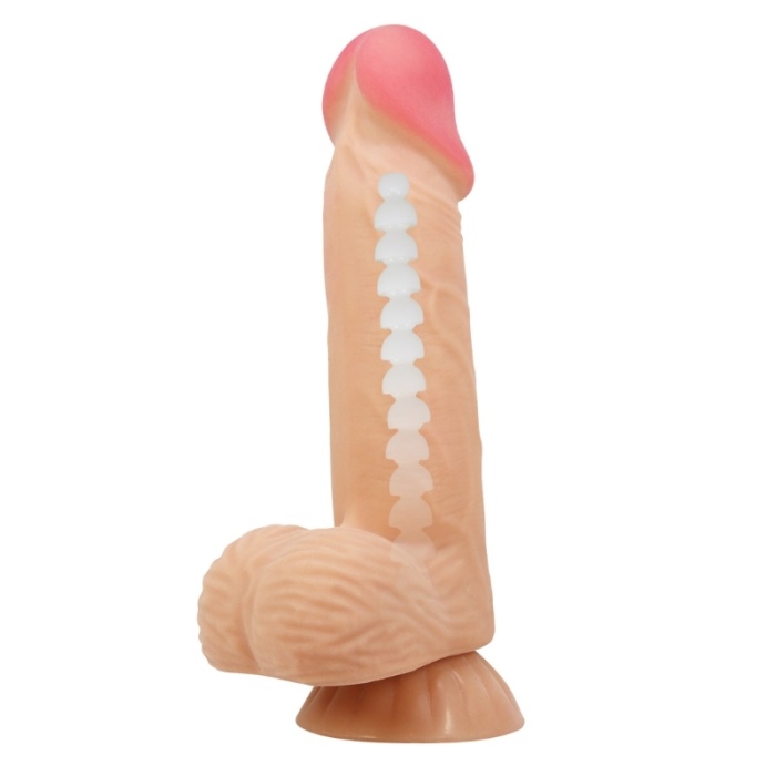 Censan Lisle 8.1 İnç Kıkırdak Yapılı Gerçek Deri Yapılı Dildo