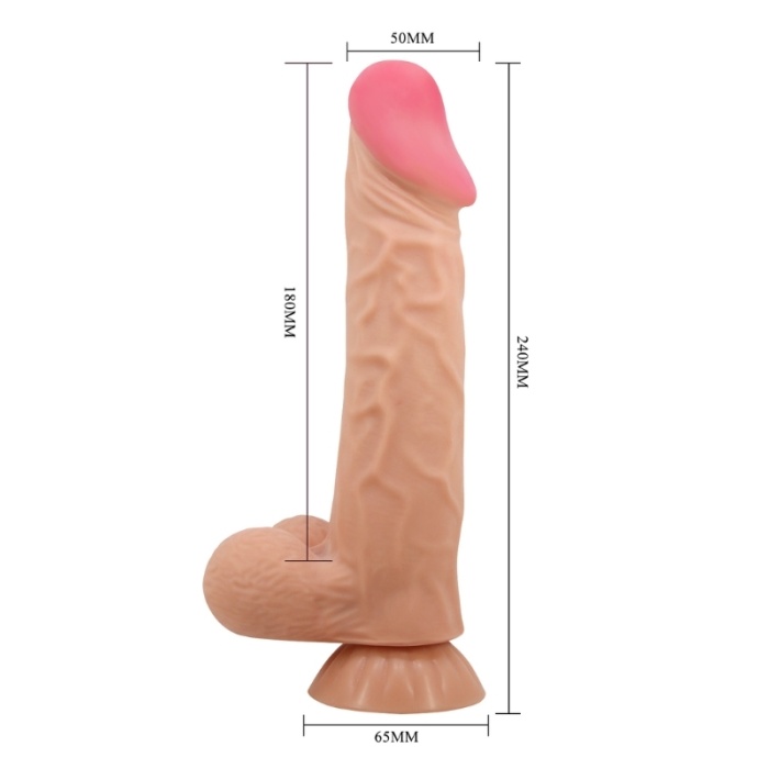 Censan Ortan 9.4 İnç Kıkırdak Yapılı Gerçek Deri Yapılı Dildo