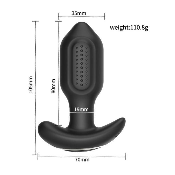 Censan Sledgehammer Swing – Telefon Kontrollü Titreşimli Anal Plug (Siyah)